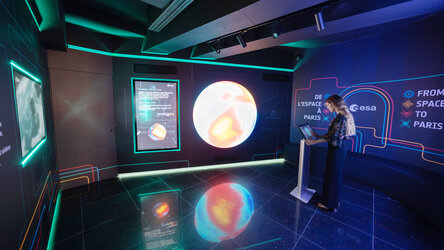 Inside the Astrolabe exhibition at ESA's Paris headquarters