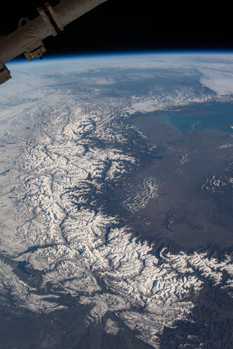 Snowy Alps from above