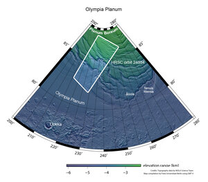 A broader view: Olympia Planum and Planum Boreum