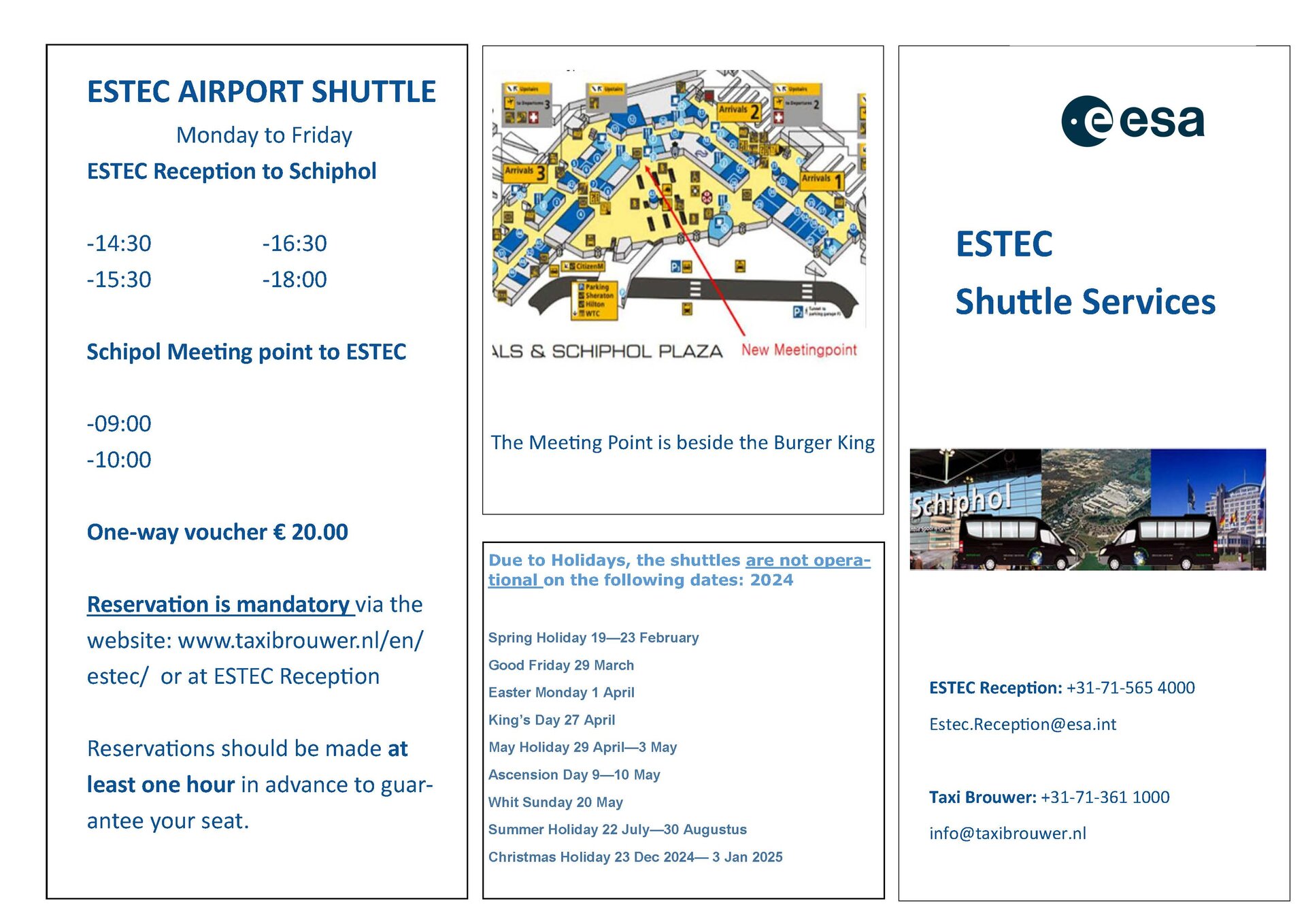 ESTEC Airport Shuttle 2024