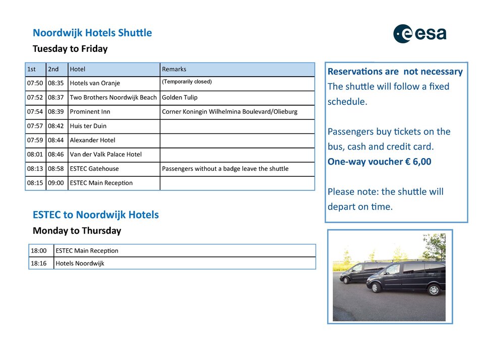 ESTEC Hotel Shuttle 2024