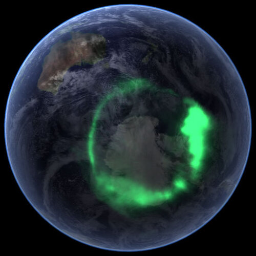 Southern lights by NASA's IMAGE satellite
