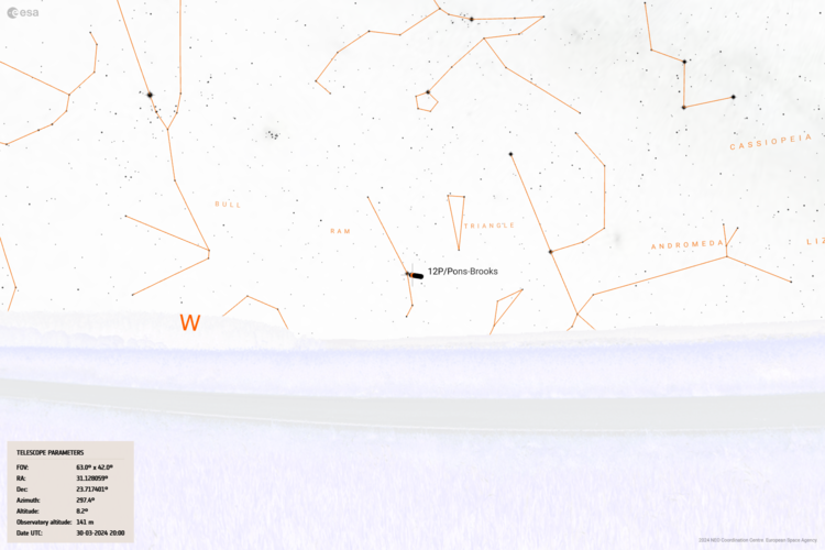 When and where to observe comet 12P/Pons-Brooks