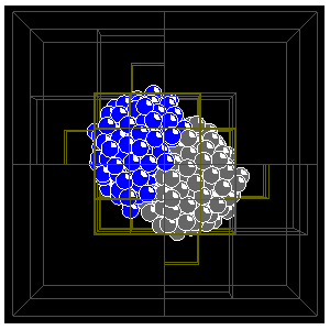 Fig. 1: Fusion of two rubble pile asteroids.