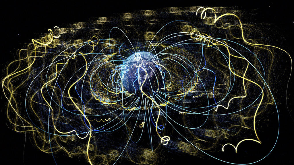 The complex motion of charged particles in the Earth's magnetosphere. Credit: Brian Monroe and Tom Bridgman, NASA GSFC