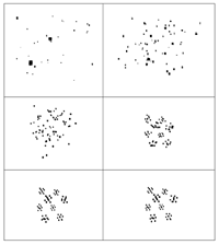 Sequence of a self-assembling swarm of space agents.