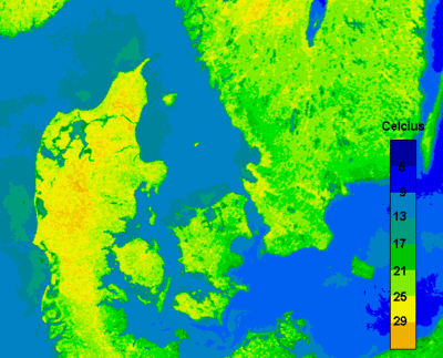 METEOSAT image in the thermal infrared channel, 21 December 1997