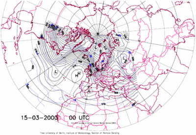Weather map, 15 March 2000
