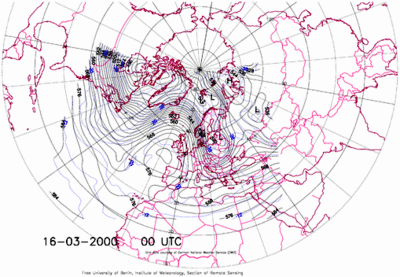 Weather map, 16 March 2000