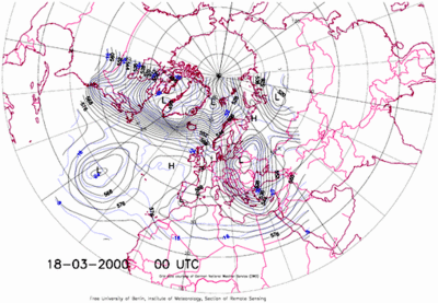 Weather map, 18 March 2000