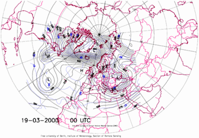 Weather map, 19 March 2000