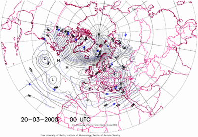 Weather map, 20 March 2000