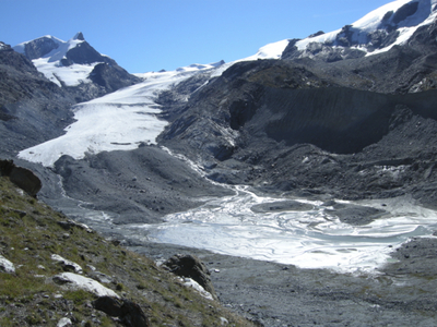 The Findelen Glacier, east of Zermatt (Switzerland) in 2010