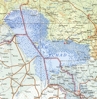 Lake Chad 1973 - Public domain US army map