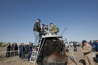 Paolo pulled out from Soyuz capsule