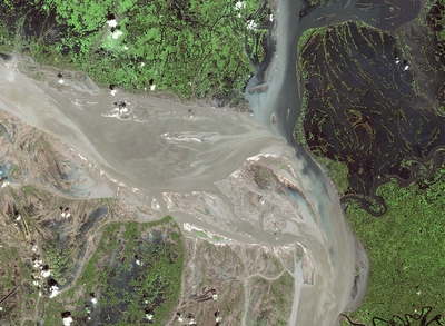 SPOT-X image of Bangladesh before the 1988 floods