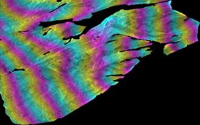 Topography-only interferogram simulated from a digital elevation
