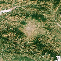 Kathmandu Valley as seen from Landsat ETM