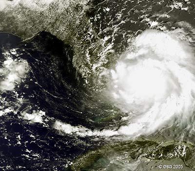 Hurricane Katrina as seen by Envisat's MERIS