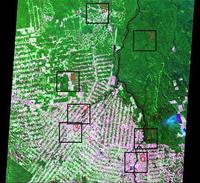 Location of the seven Landsat images
