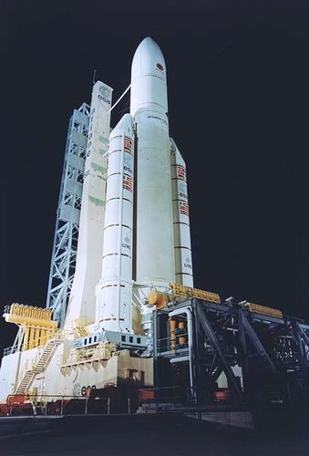 Ariane 502 on launchpad, 1997