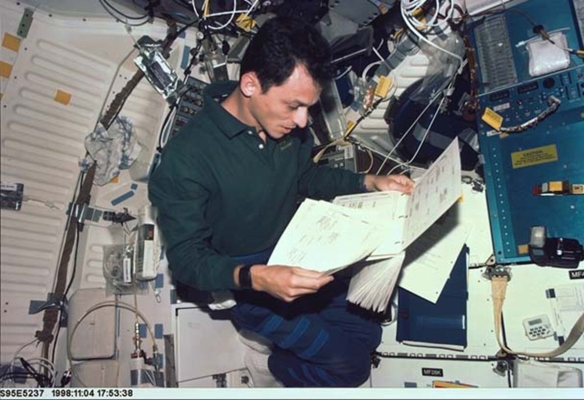 Duque during STS-95 mission