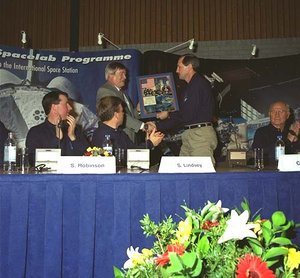 STS-95 presentation to Mr David Dale