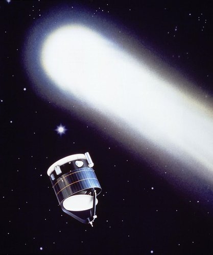 Artist's impression of Giotto and Comet Halley