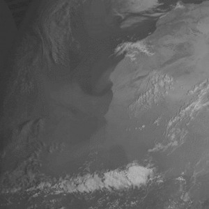 Large sand dust clouds over the eastern Atlantic (courtesy Eumetsat)