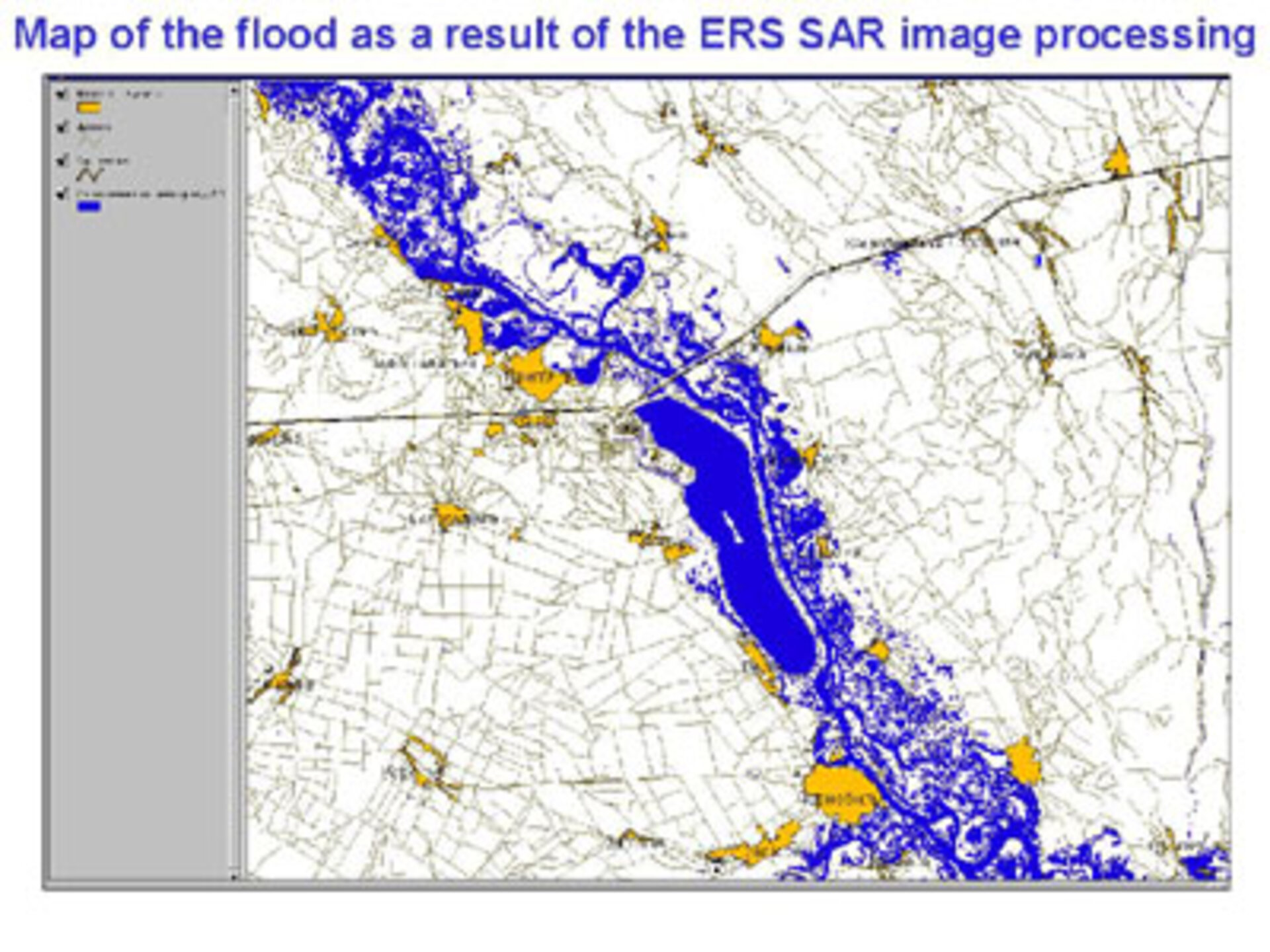 ERS map of Chernobyl flooding