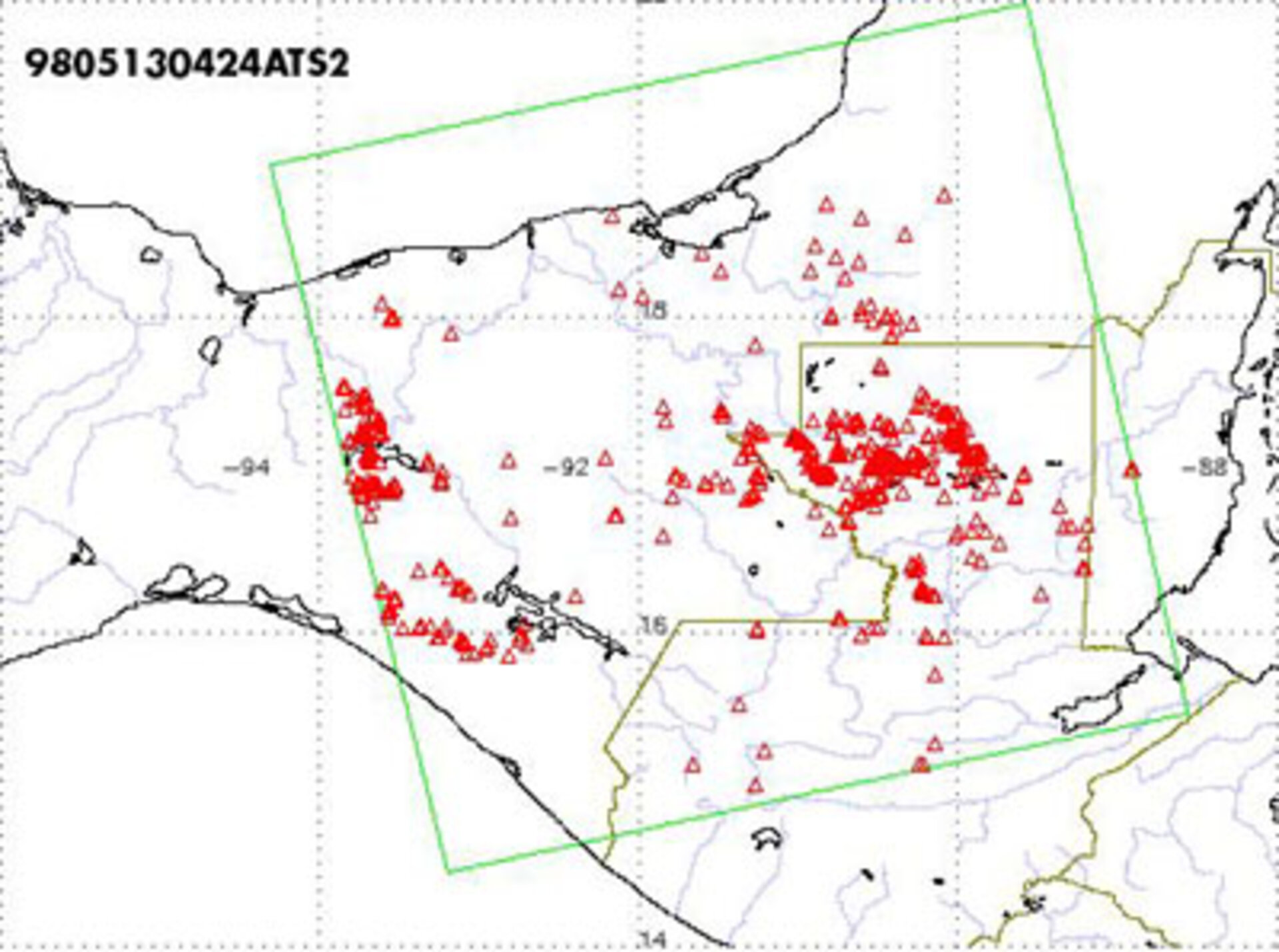 ATSR-2 hot spots in Latin America