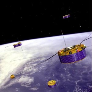 Artist's impression of  ESA's  Cluster spacecraft