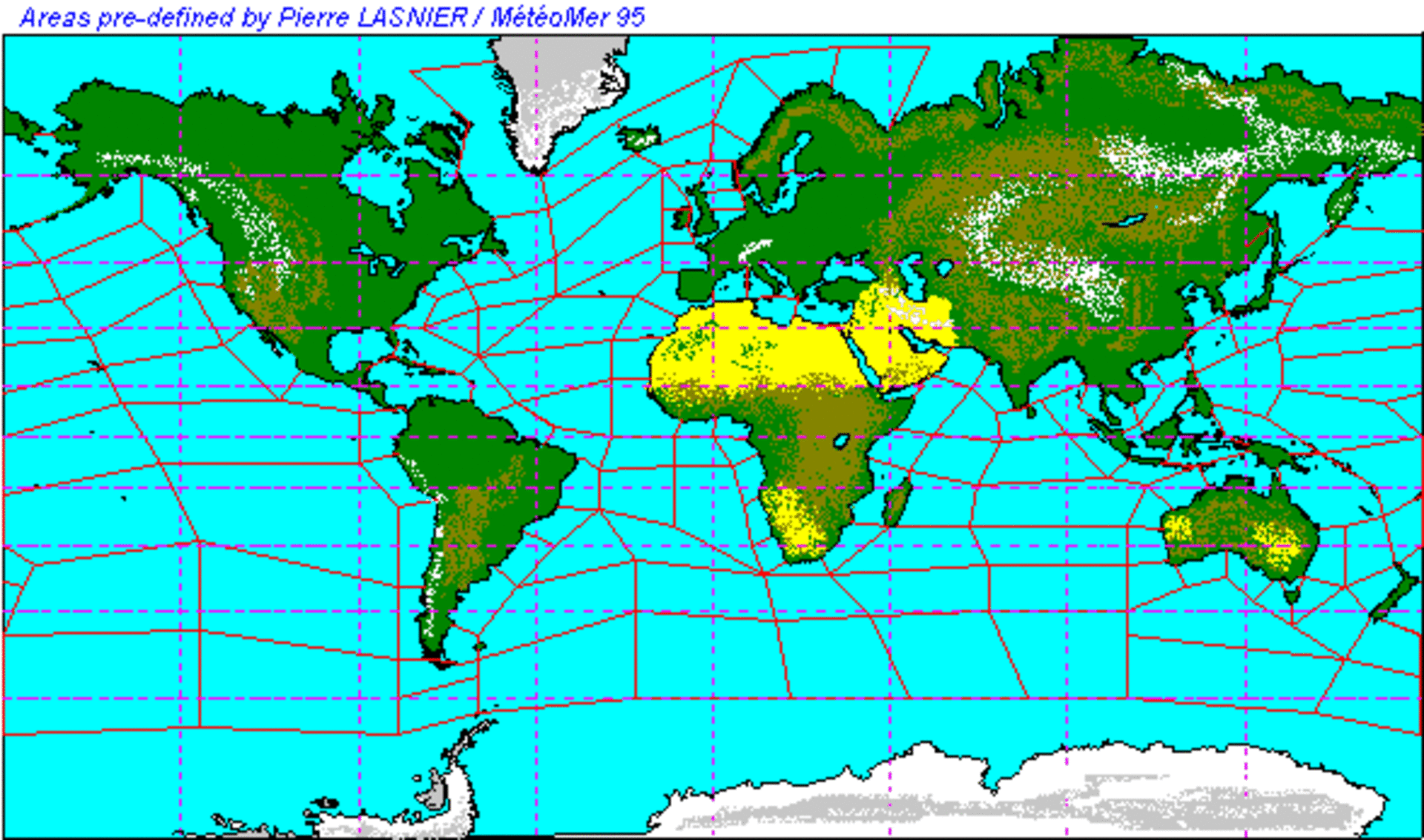 World map of ClioSat preselected areas