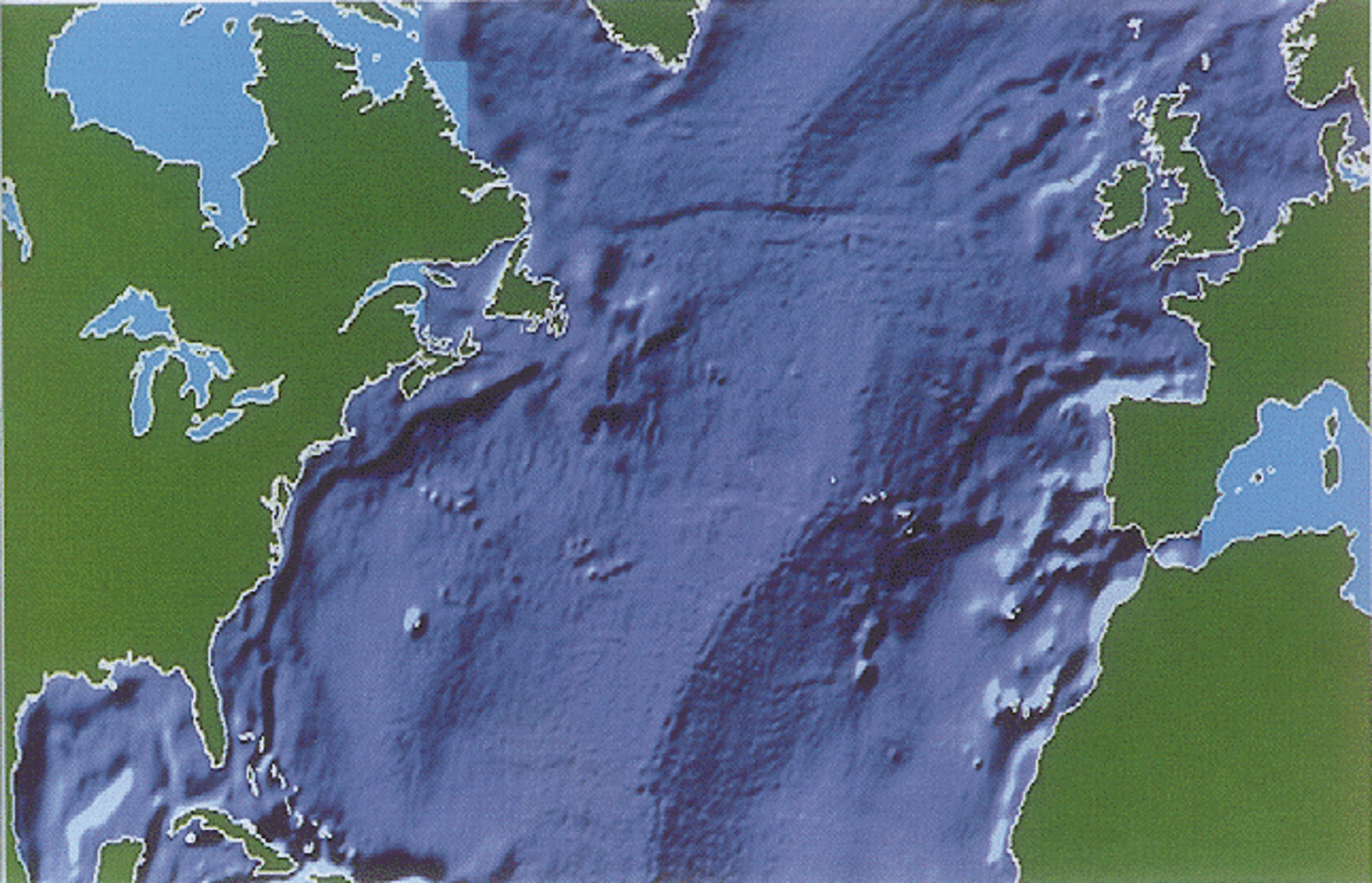Atlantic mean sea surface elevation