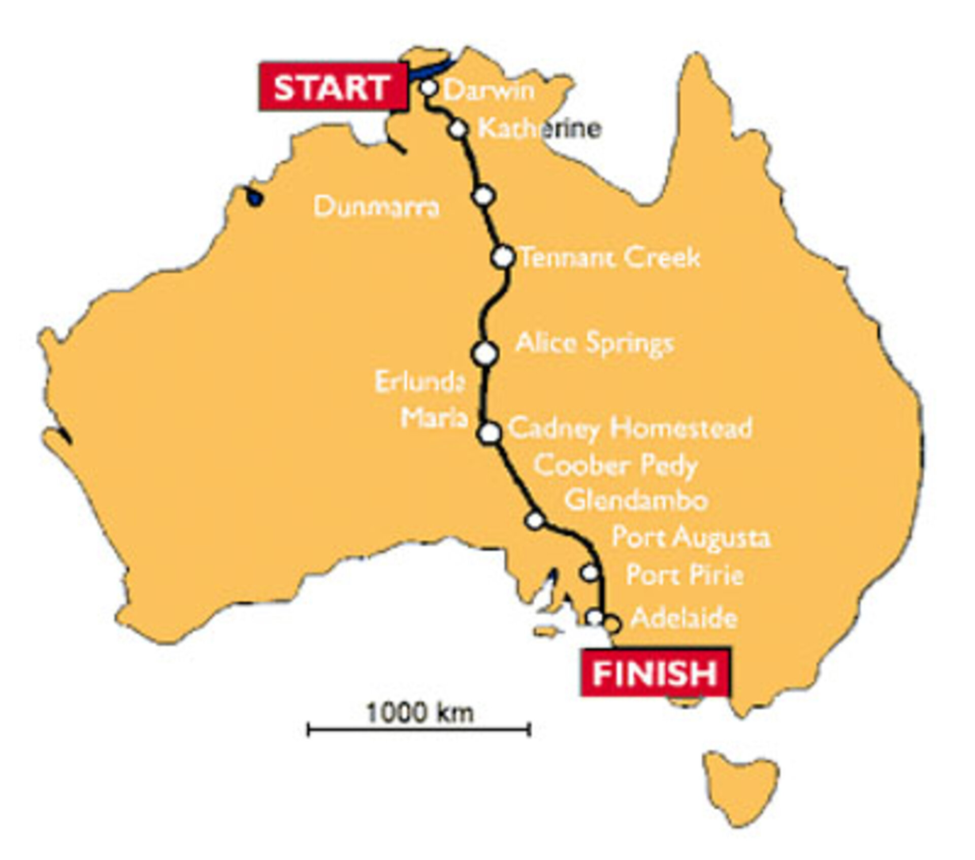 From start to finish the World Solar Challenge is 3010 km