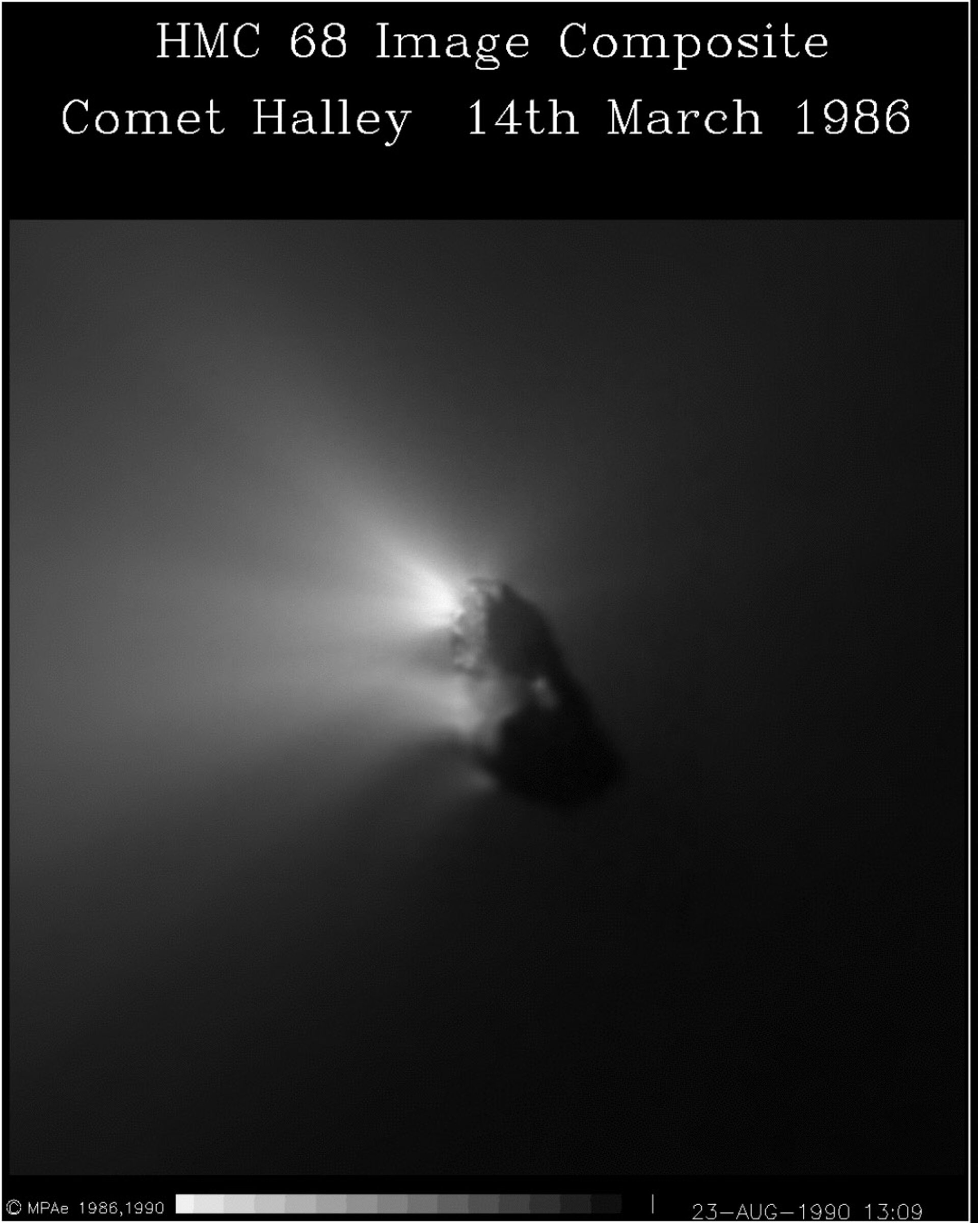 A composite image of the nucleus of comet P/Halley