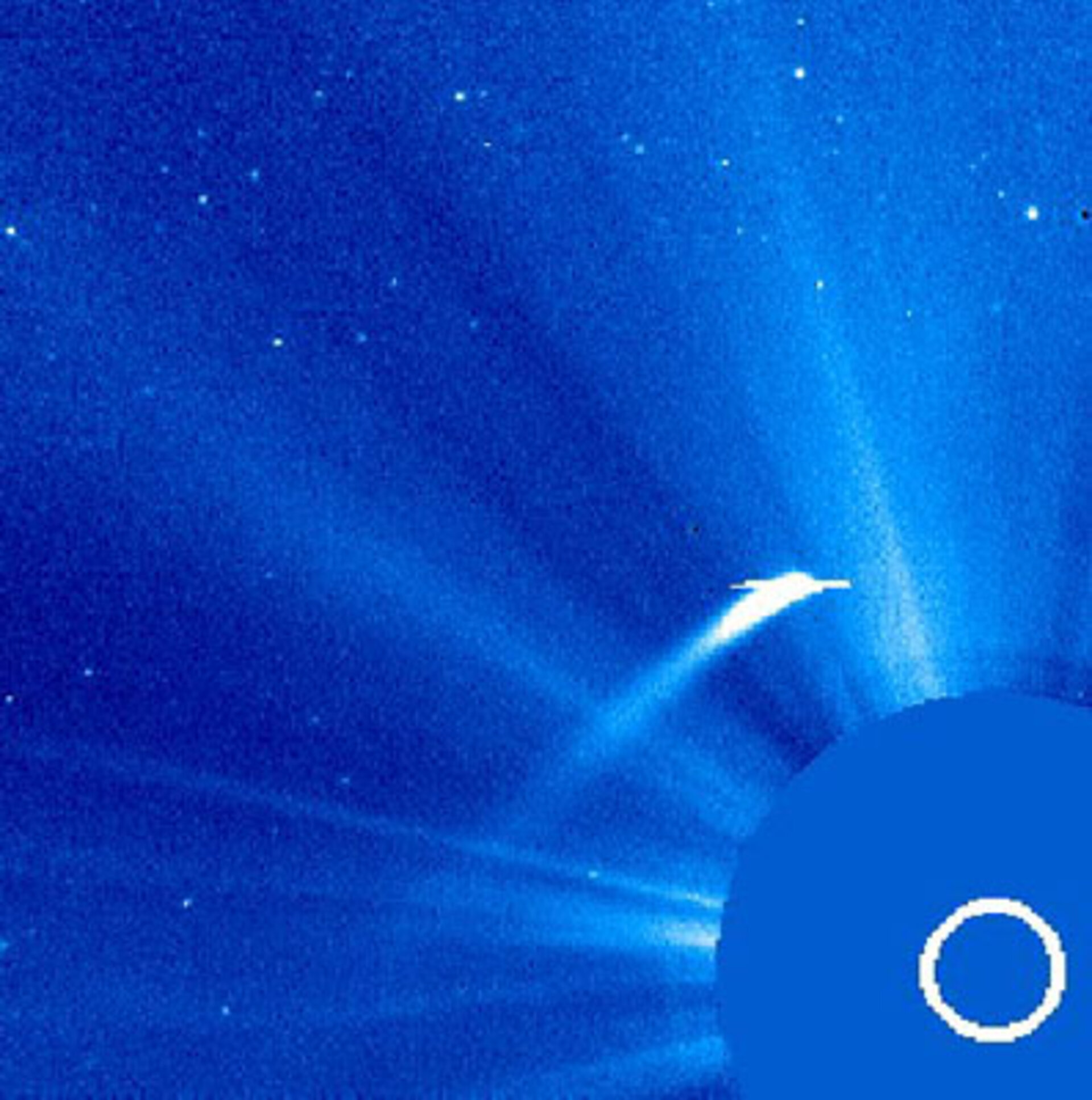 Comet Machholz 1 seen close to the Sun by SOHO on 8 January 2002