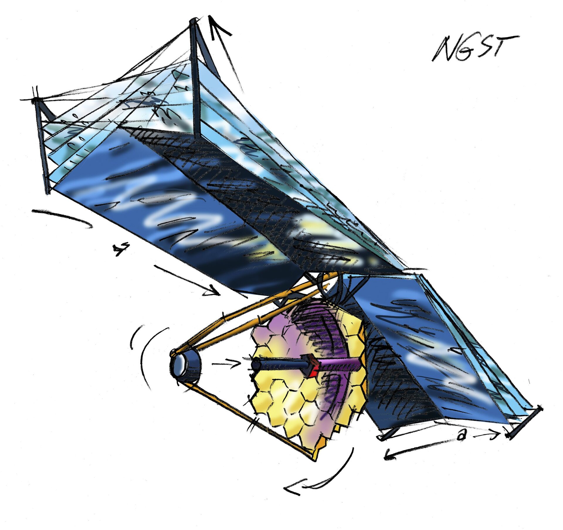 NGST (the Next Generation Space Telescope) line drawing