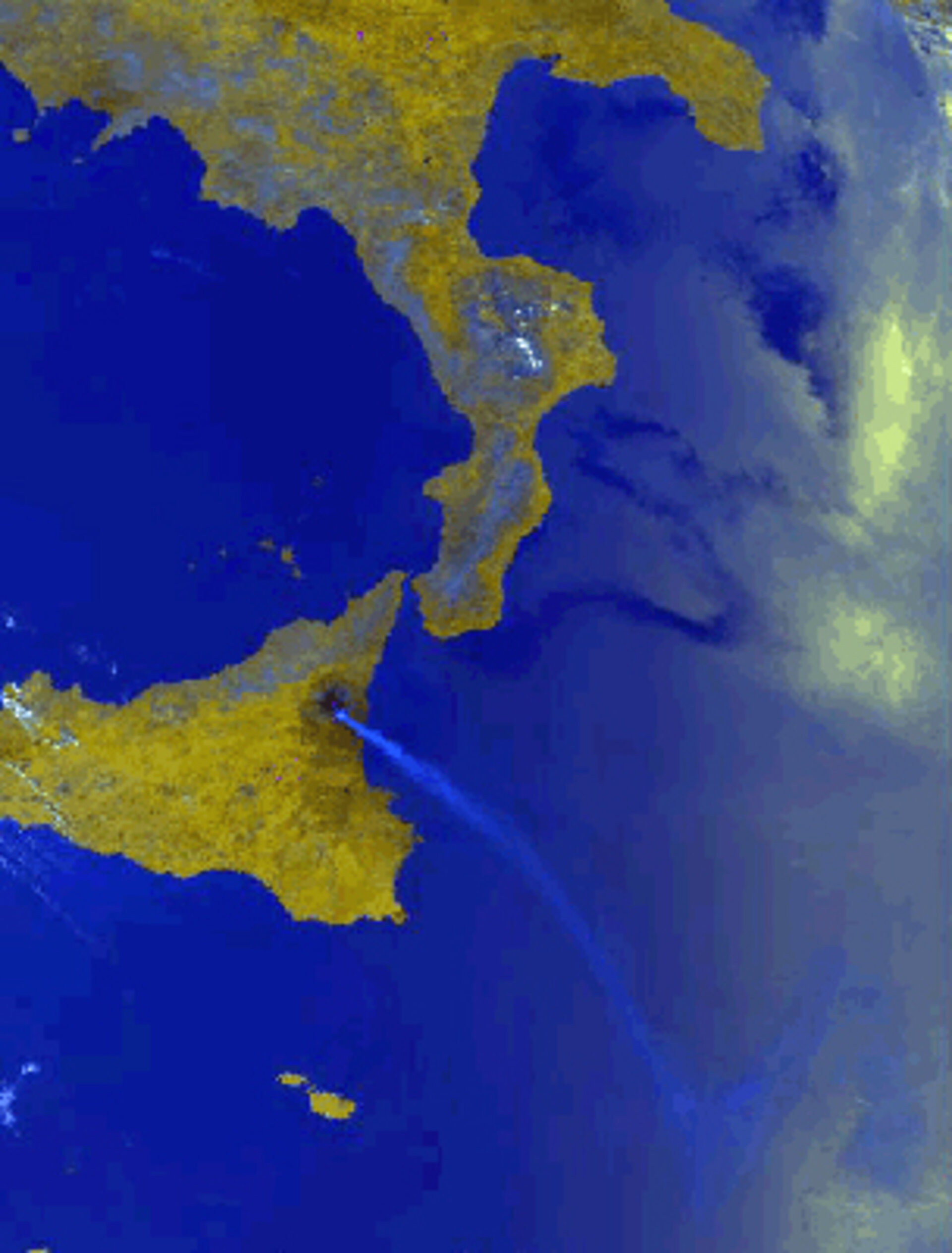 Satellite image of Etna, July 2001