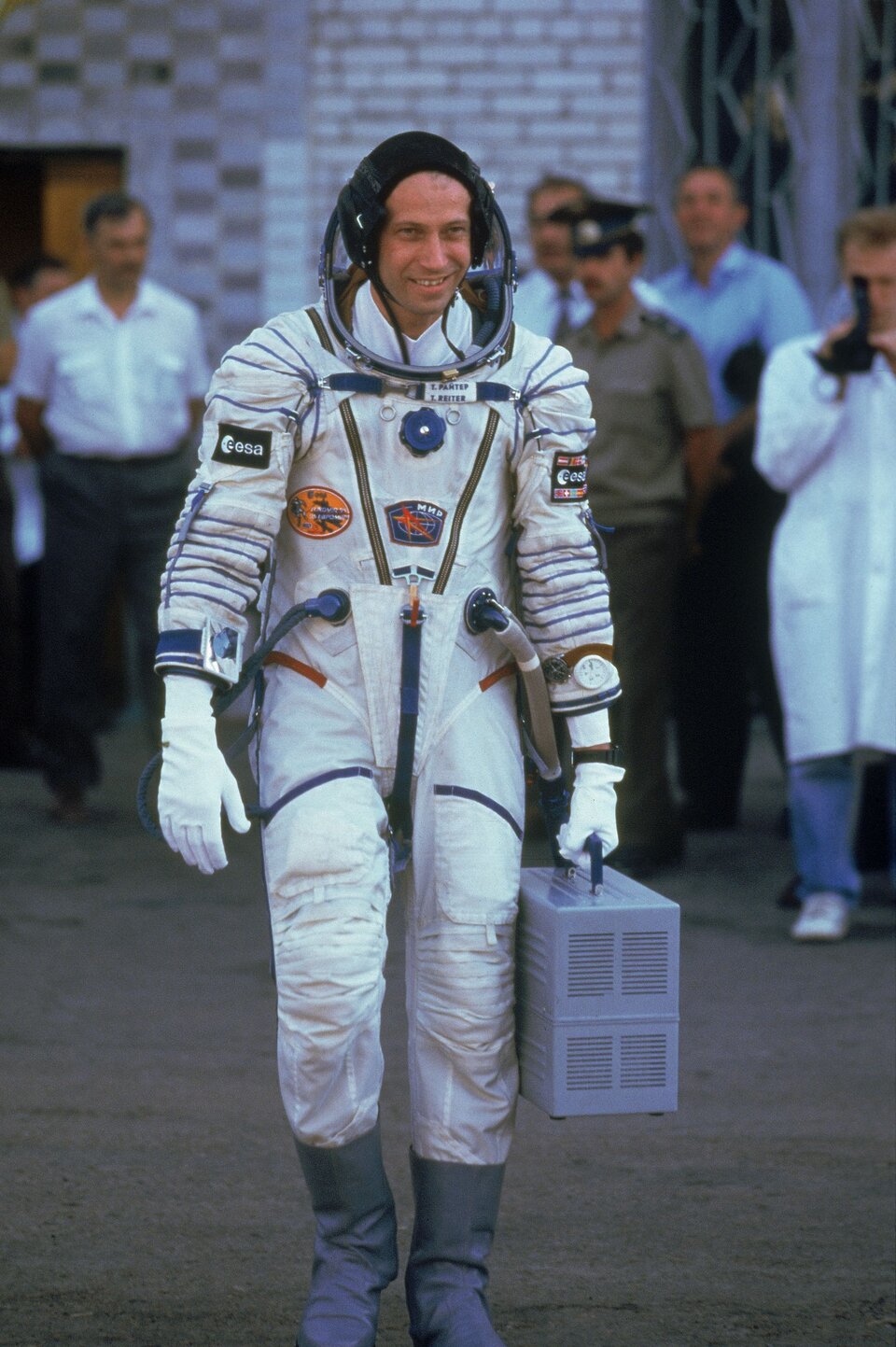 Thomas Reiter in partenza per la missione Euromir 95, nel 1995