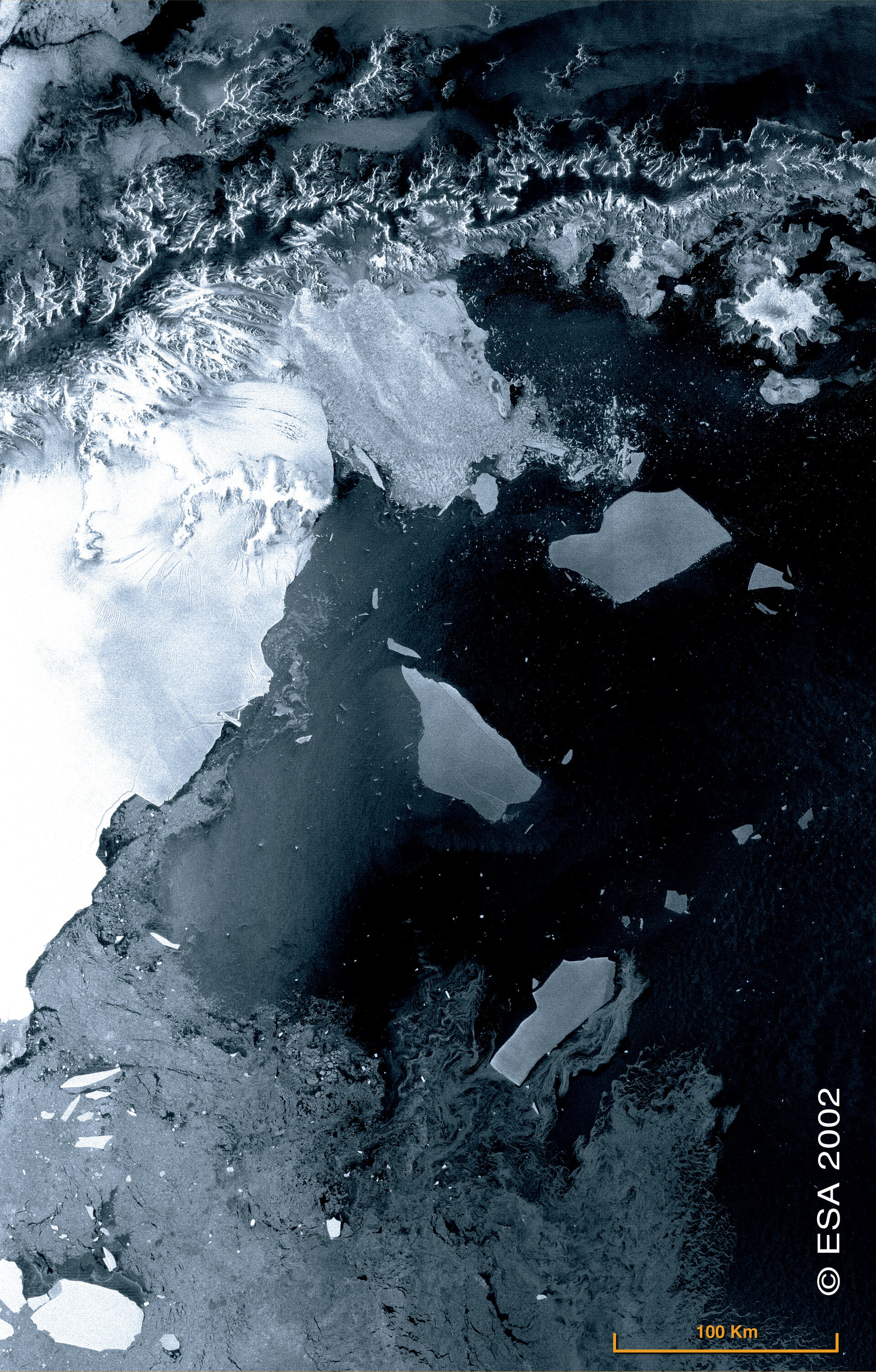 La prima immagine di Envisat: la penisola antartica (ASAR)