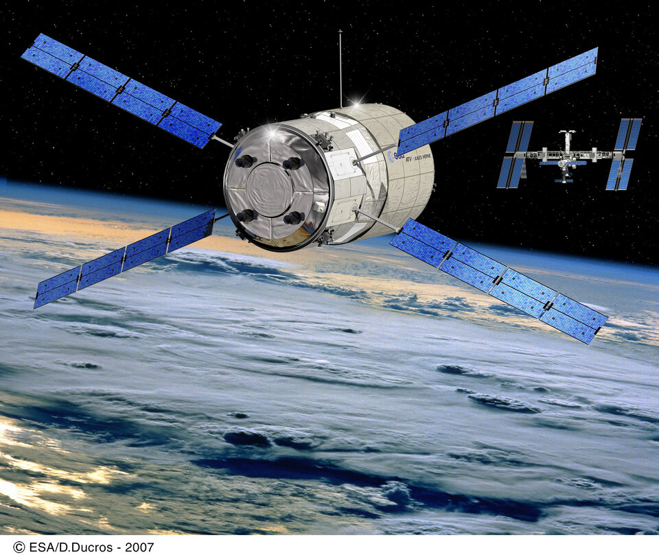 100 minutes after liftoff, ATV becomes a fully automatic spaceship navigating towards the International Space Station.