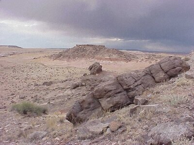 Martian landscape with Cretaceous Dakota formation slab