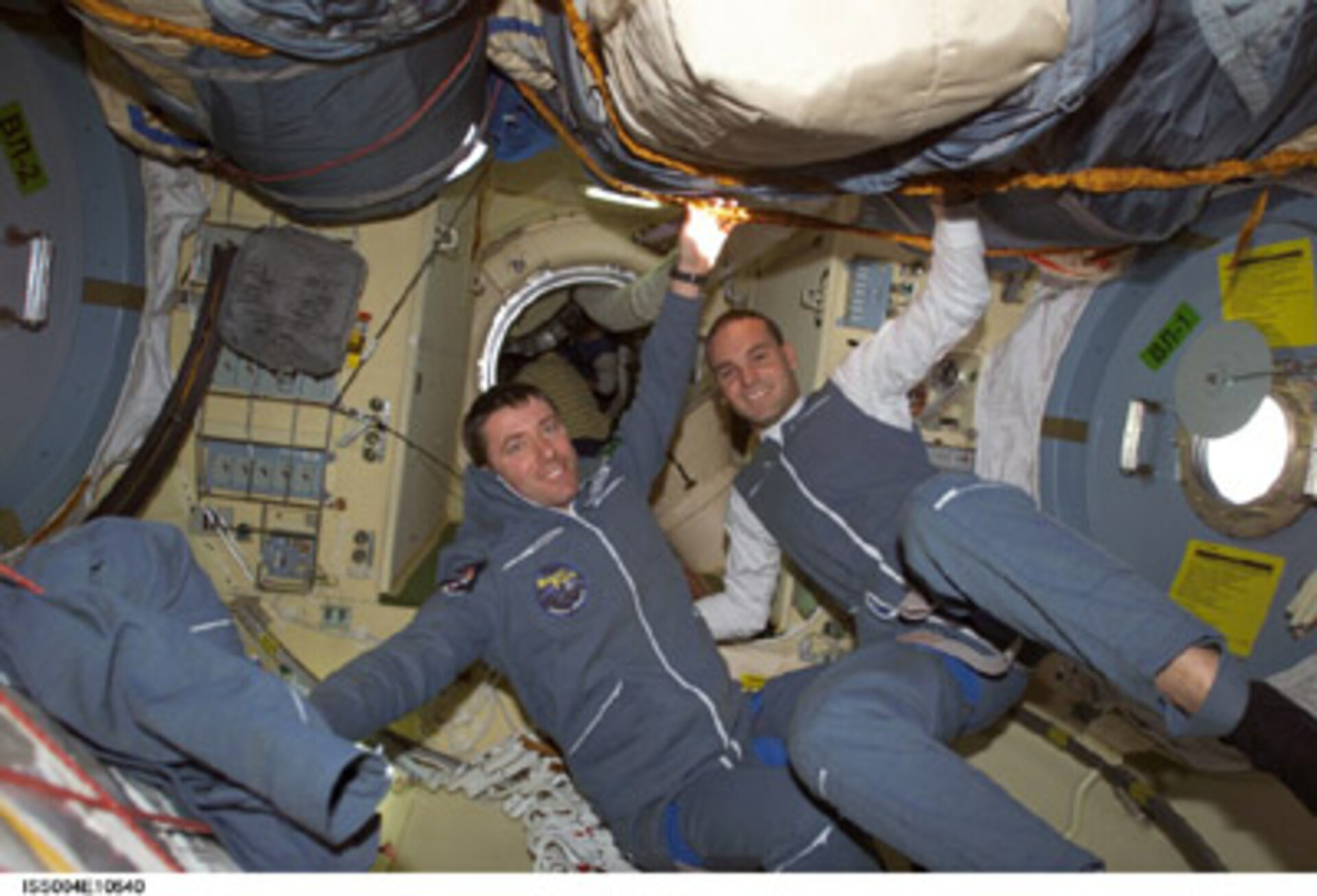 Roberto Vittori and Mark Shuttleworth on board the ISS