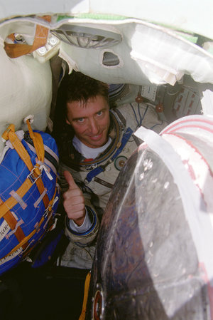 Roberto Vittori during survival training, in October 2001, in Black Sea.