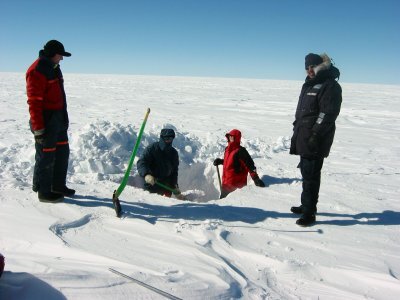 In-situ samples of this year's snowfall on the Greenland icecap