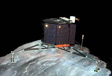 Rosetta lander on comet surface