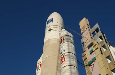 The European launcher Ariane 5 on its launch pad on ZL3