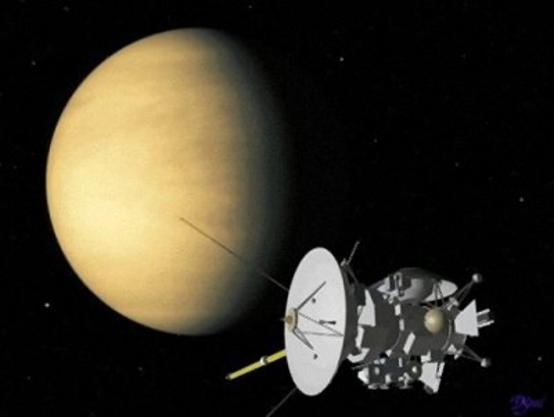 Cassini/Huygens beim Vorbeiflug an der Venus
