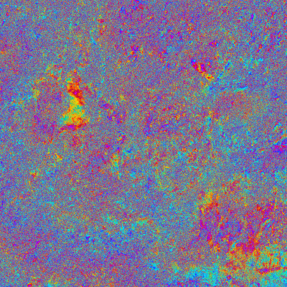 An interferogram phase image developed from data acquired by Envisat over the Berlin area
